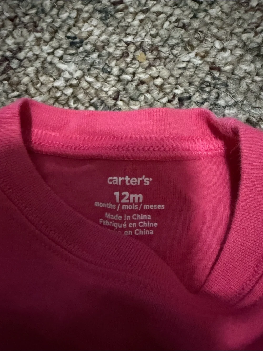 Carter's Bright Pink Long Sleeve Crewneck Tee